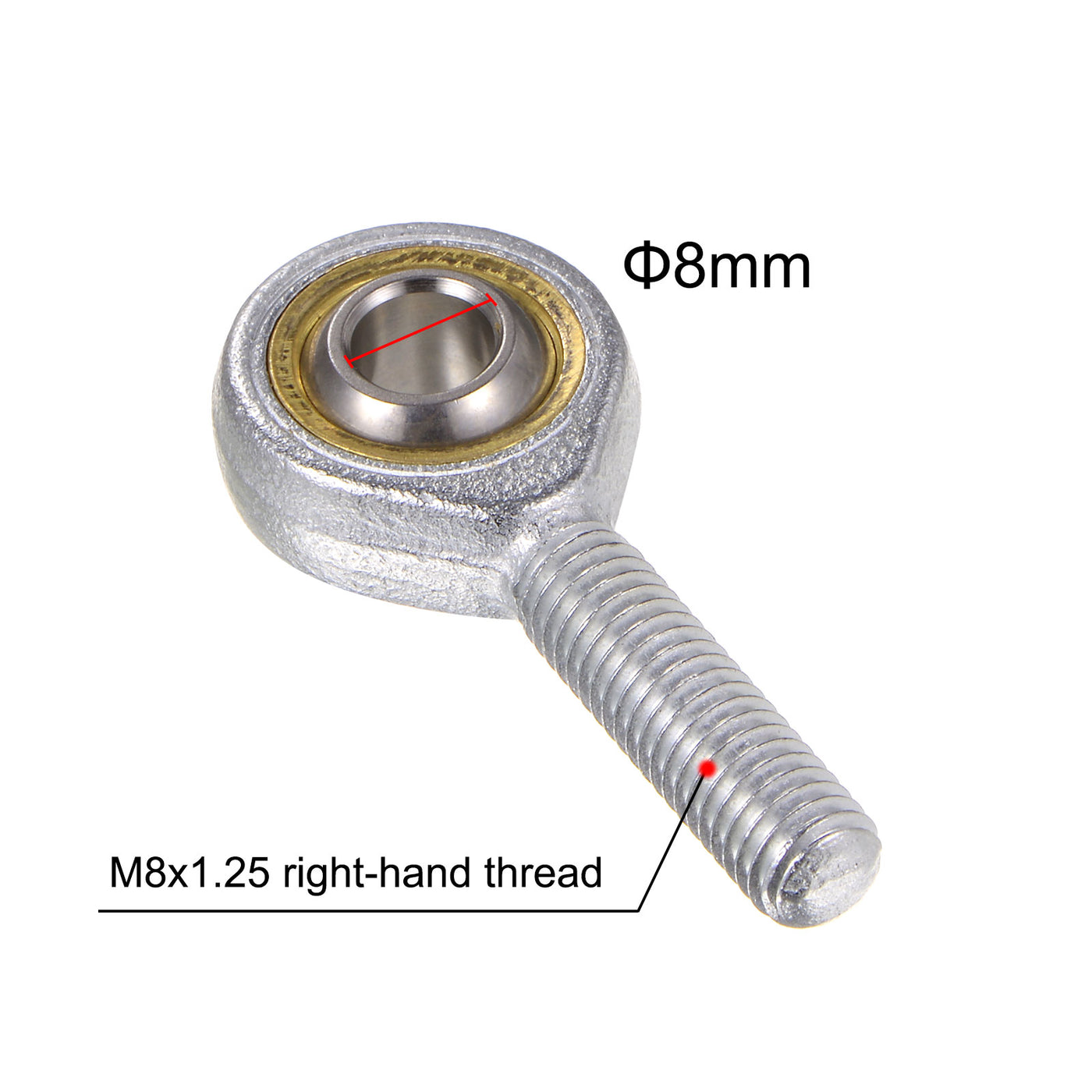 uxcell Uxcell 4pcs SA8TK POSA8 M8 Male Rod End M8x1.25 Right Hand Thread,Includes Jam Nut