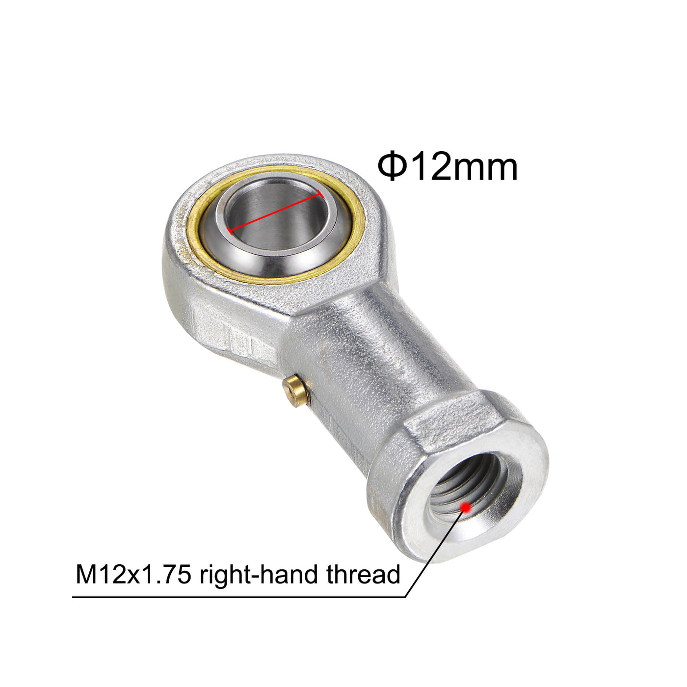 uxcell Uxcell 2pcs PHS12 M12 Female Rod End M12x1.75 Right Hand Thread,Includes Jam Nut