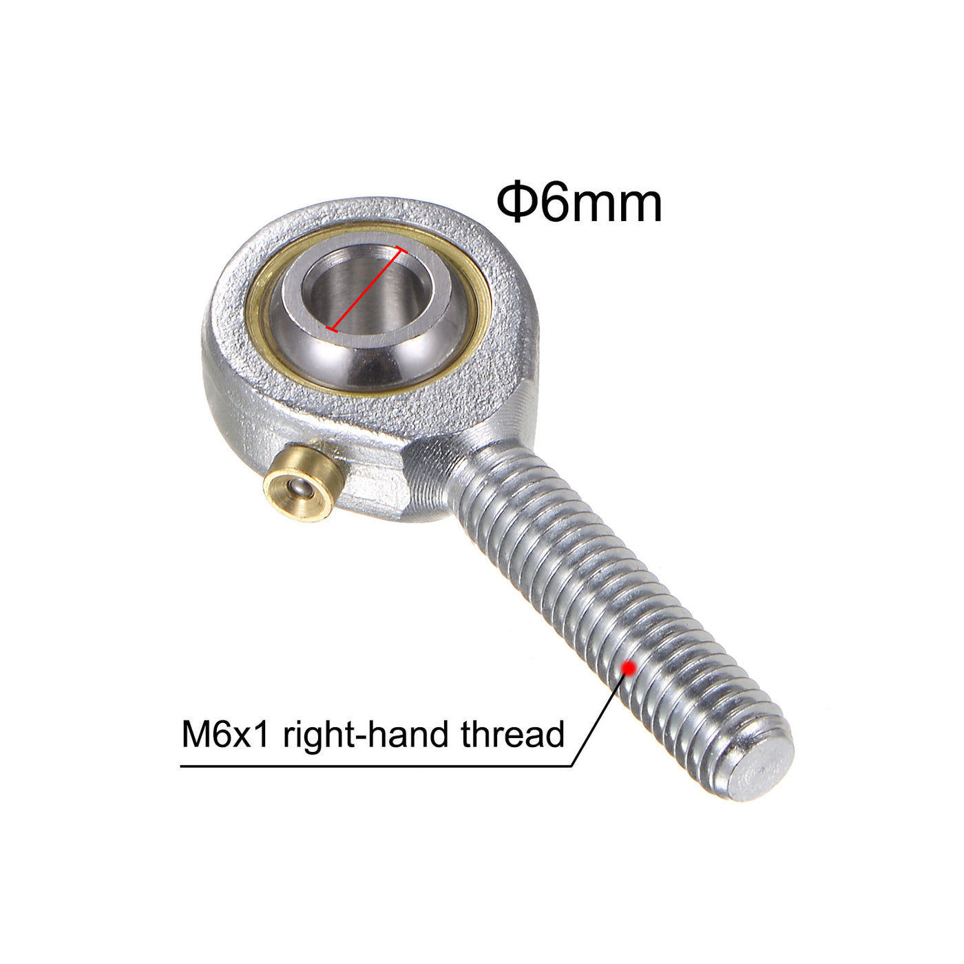 uxcell Uxcell 2pcs POS6 M6 Male Rod End Bearing M6x1 Right Hand Thread,Includes Jam Nut