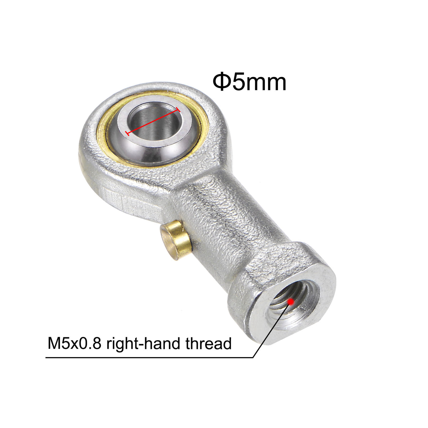 uxcell Uxcell 2pcs PHS5 M5 Female Rod End Bearing M5x0.8 Right Hand Thread,Includes Jam Nut