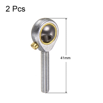 Harfington Uxcell 2pcs POS5 M5 Male Rod End Bearing M5x0.8 Right Hand Thread,Includes Jam Nut