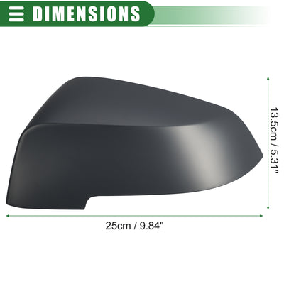 Harfington Left Driver Side Mirror Cover, Rearview Mirror Cover Cap, for BMW 528i 2011-2016, ABS, 51167308683, Deep Gray
