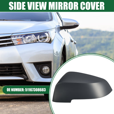 Harfington Left Driver Side Mirror Cover, Rearview Mirror Cover Cap, for BMW 528i 2011-2016, ABS, 51167308683, Deep Gray
