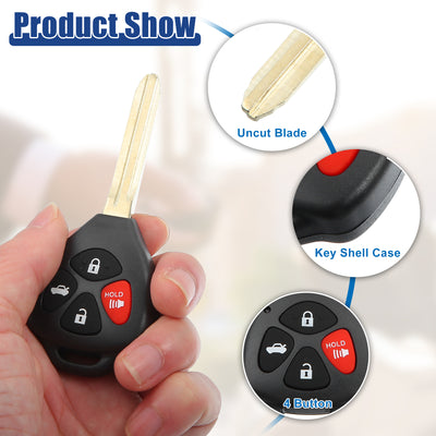 Harfington 315 MHz Key Fob Keyless Entry Remote Fit for Toyota Corolla Avalon - Pack of 1 Black