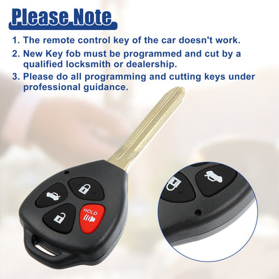 Harfington 315 MHz Key Fob Keyless Entry Remote Fit for Toyota Corolla Avalon - Pack of 1 Black