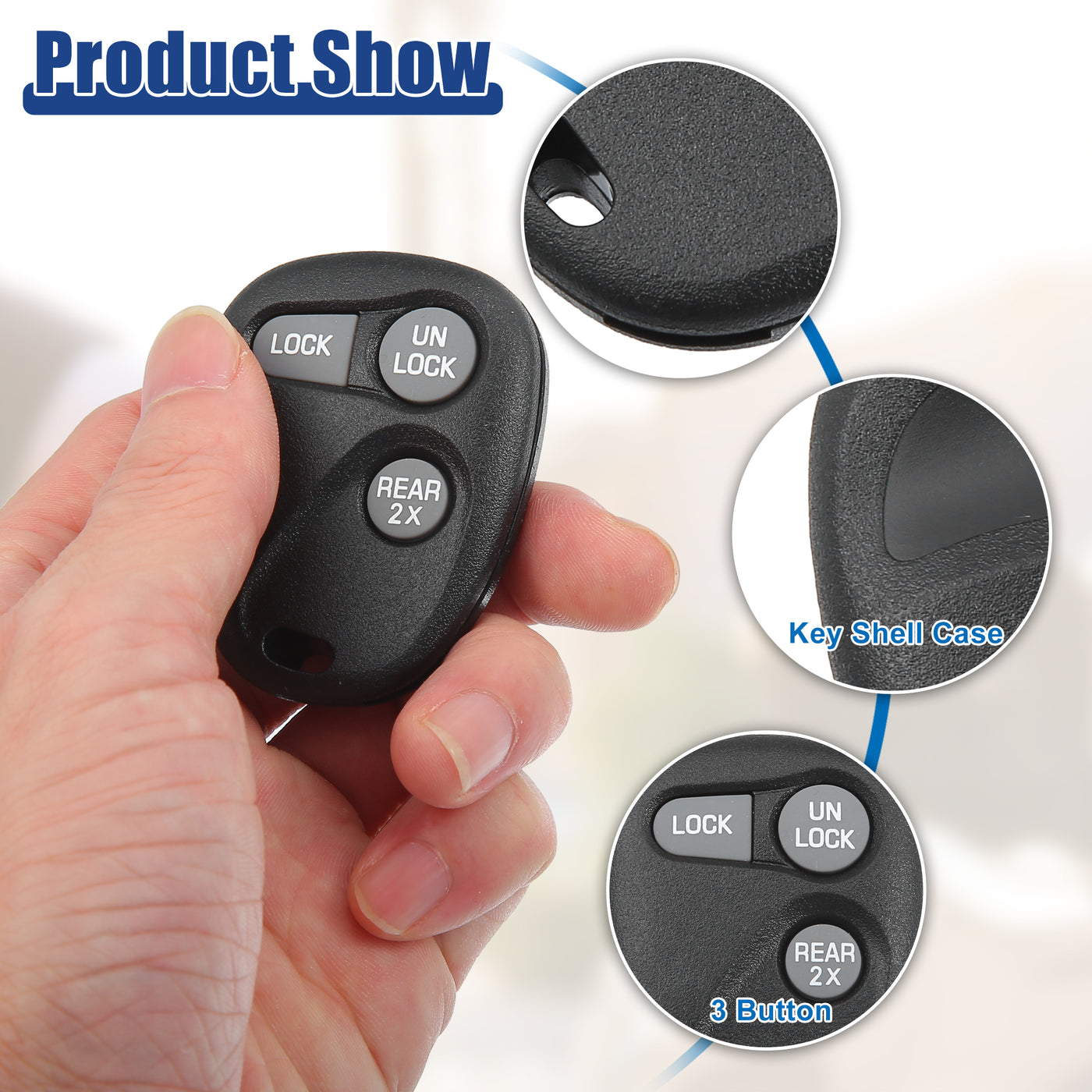 ACROPIX 315 MHz Car Key Fob Keyless Entry Remote Fit for Chevy Express 1500 2500 3500 1998-2002 for GMC Savana 1500 2500 3500 1998-2002 AB01502T 16245100 - Pack of 1 Black