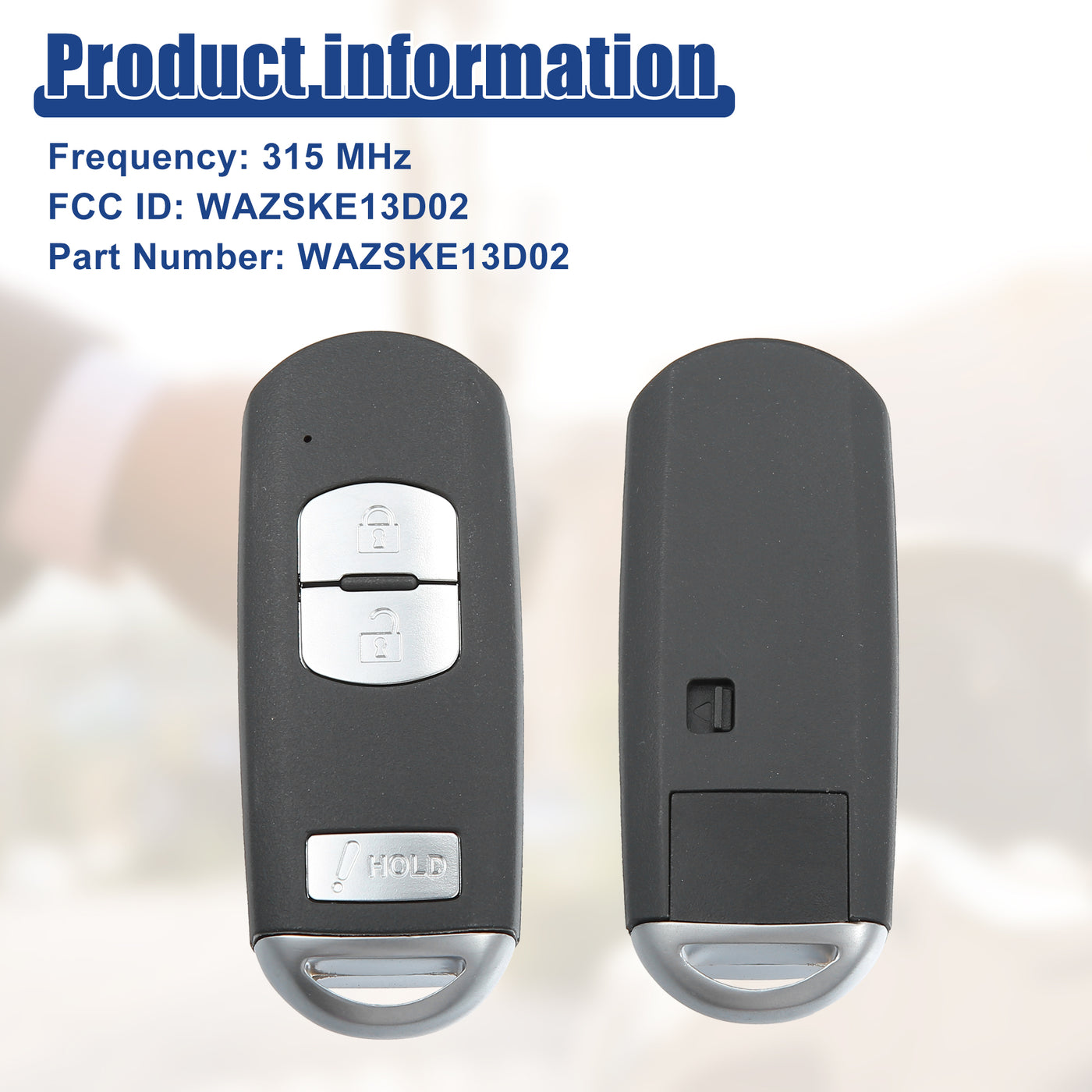ACROPIX 315 MHz Key Fob Keyless Entry Remote Fit for Mazda CX-5 2018 for Mazda CX-9 2018-2019 for Mazda CX-3 2018-2019 WAZSKE13D02 - Pack of 1 Black