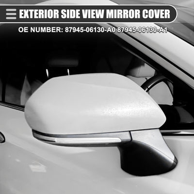 Harfington Right Side Mirror Cover Cap, Rearview Mirror Cover Cap, for Toyota Camry 2.5L L4 2018-2023, ABS, 87915-06130, White