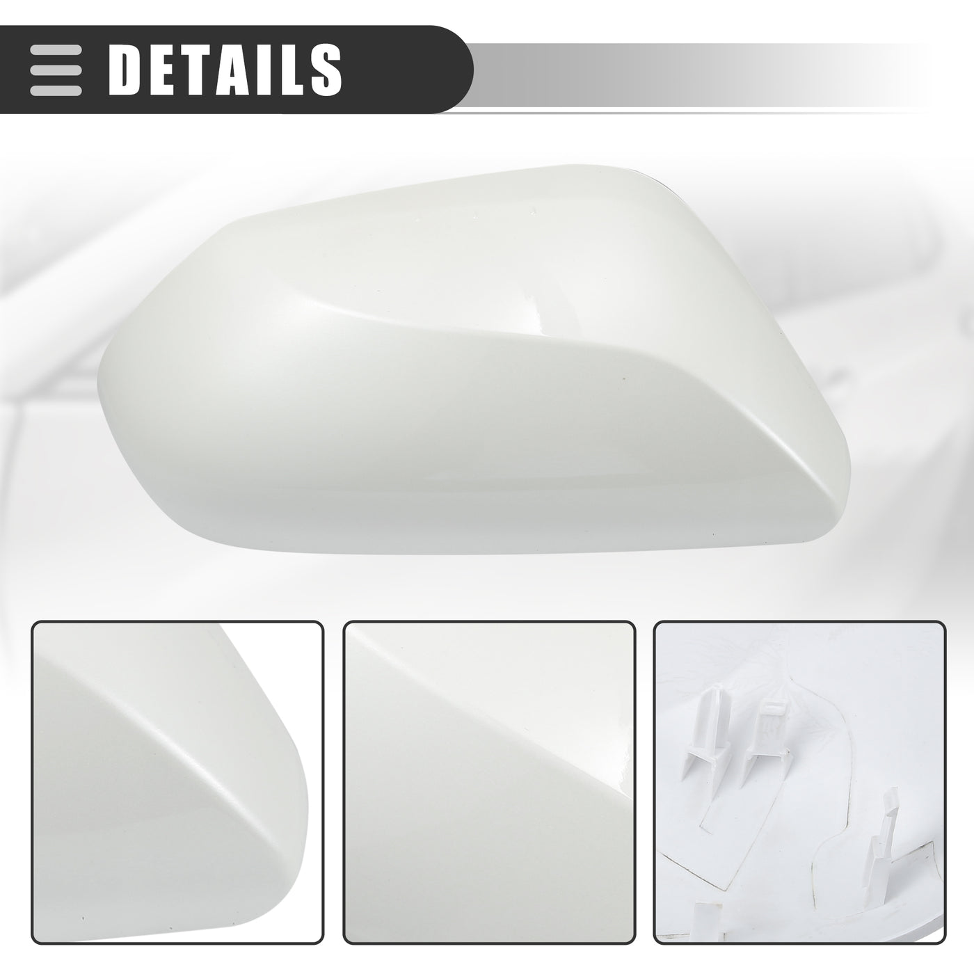 Motoforti Right Side Mirror Cover Cap, Rearview Mirror Cover Cap, for Toyota Camry 2.5L L4 2018-2023, ABS, 87915-06130, White