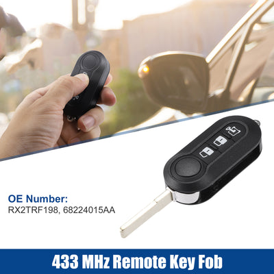 Harfington 433 MHz Key Fob Keyless Entry Remote Fit for Ram ProMaster 1500 2500 3500 for Fiat RX2TRF198 - Pack of 1 Black