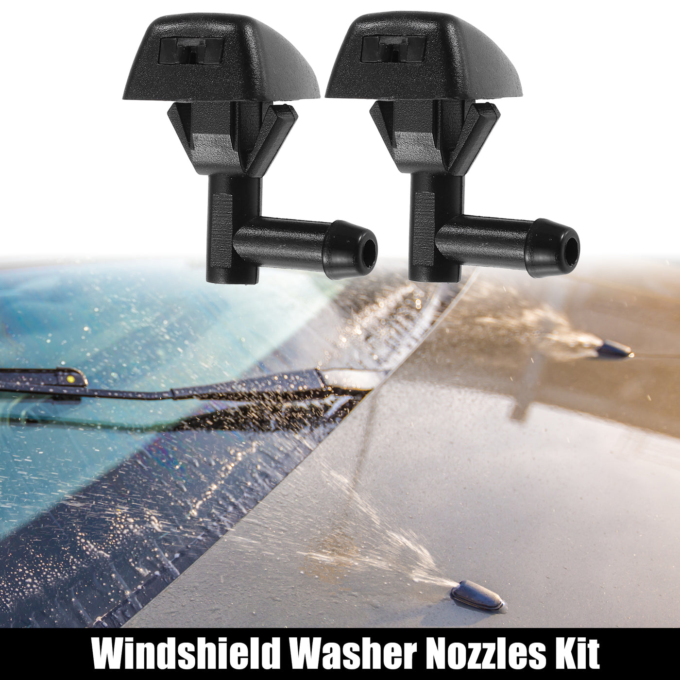 ACROPIX Front Windshield Wiper Washer Nozzle Spray Jet Fit for Volvo S60 for Volvo V70 - Pack of 2 Black