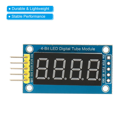 Harfington 0.36" 4 Digit LED Display Module, 2 Pcs 3.5-5V 7 Segment Common Anode LED Display Digital Tube for Electronic Driver Board 1.6 x 0.9 x 0.4 Inch, Red