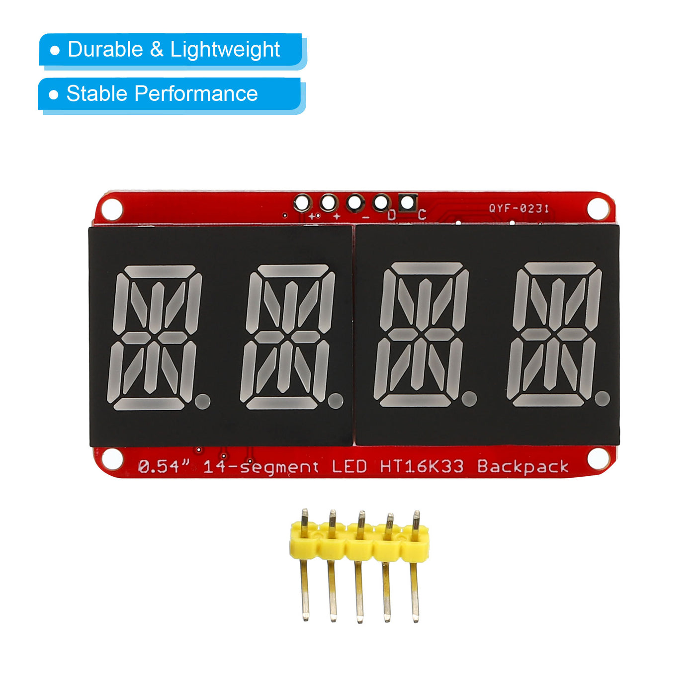 Harfington 0.36" 4 Digit LED Display Module, 5V Common Cathode LED Display Digital Tube for Electronic Driver Board 2 x 1.1 x 0.5 Inch, Red