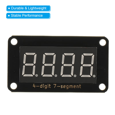 Harfington 0.36" 4 Digit LED Display Module, 5V Common Cathode LED Display Digital Tube with 4 Pin Wires for Electronic Driver Board 1.6 x 0.9 x 0.6 Inch, Red