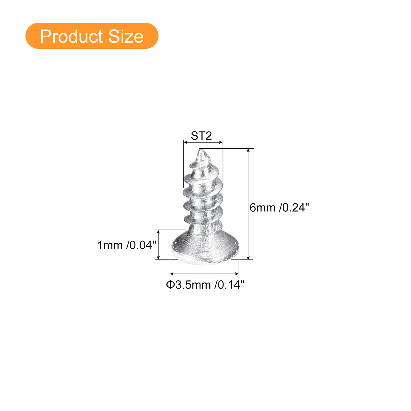 uxcell Uxcell ST2x6mm White Self Tapping Screws, 100pcs Flat Head Phillips Wood Screws