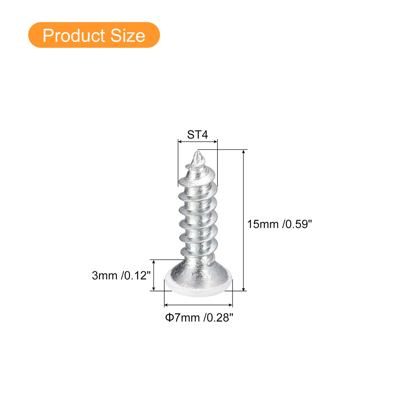 uxcell Uxcell ST4x15mm White Self Tapping Screws, 25pcs Flat Head Phillips Wood Screws