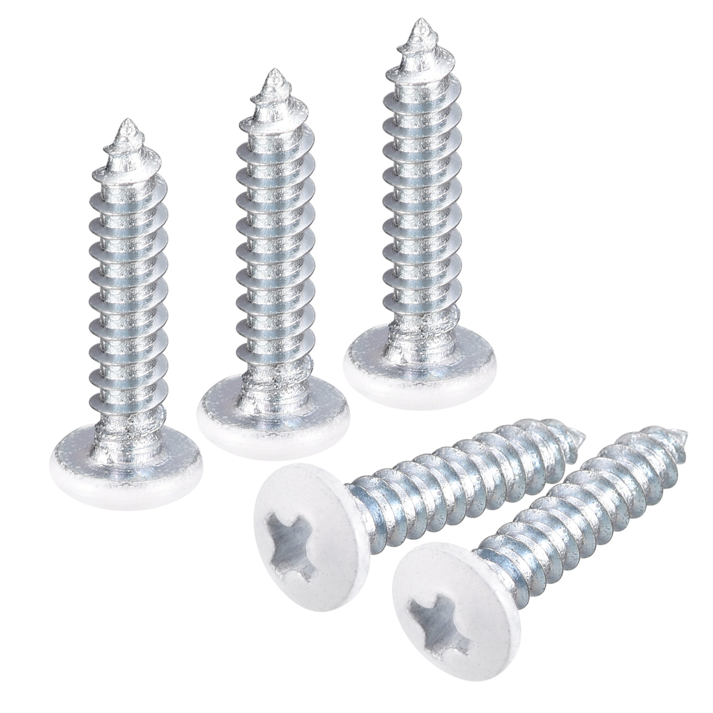 uxcell Uxcell ST2.5x12mm White Screws Self Tapping Screws, 100pcs Pan Head Phillips Screws