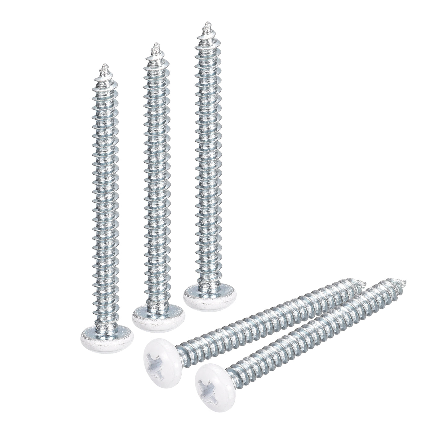 uxcell Uxcell ST3.5x35mm White Screws Self Tapping Screws, 50pcs Pan Head Phillips Screws