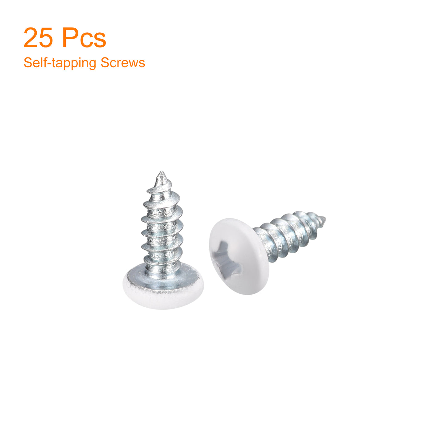 uxcell Uxcell ST4x10mm White Screws Self Tapping Screws, 50pcs Pan Head Phillips Screws