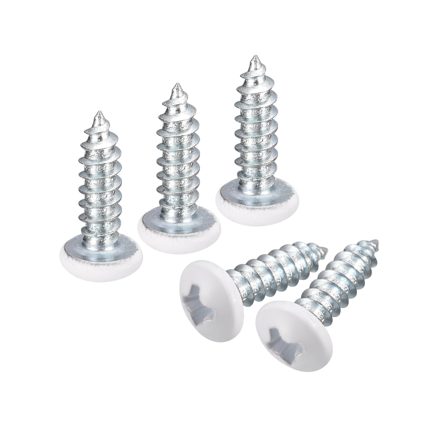 uxcell Uxcell ST4x14mm White Screws Self Tapping Screws, 100pcs Pan Head Phillips Screws