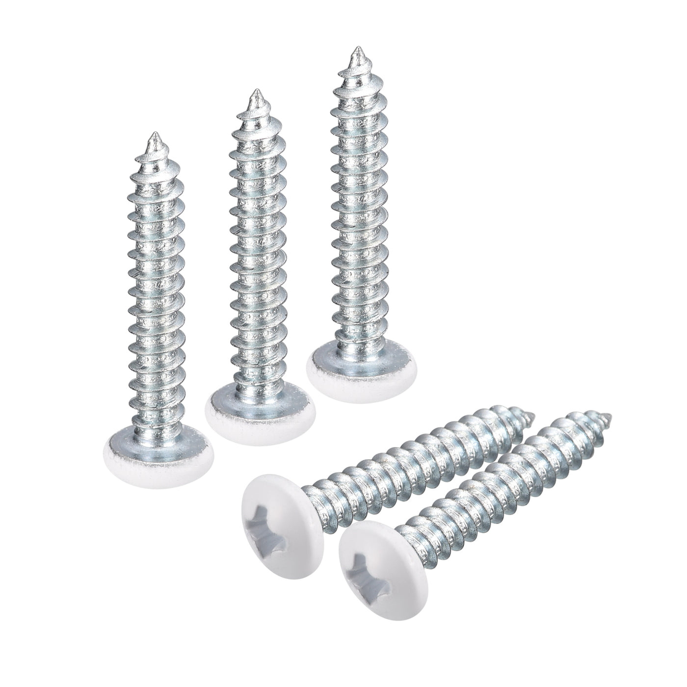 uxcell Uxcell ST4x25mm White Screws Self Tapping Screws, 25pcs Pan Head Phillips Screws