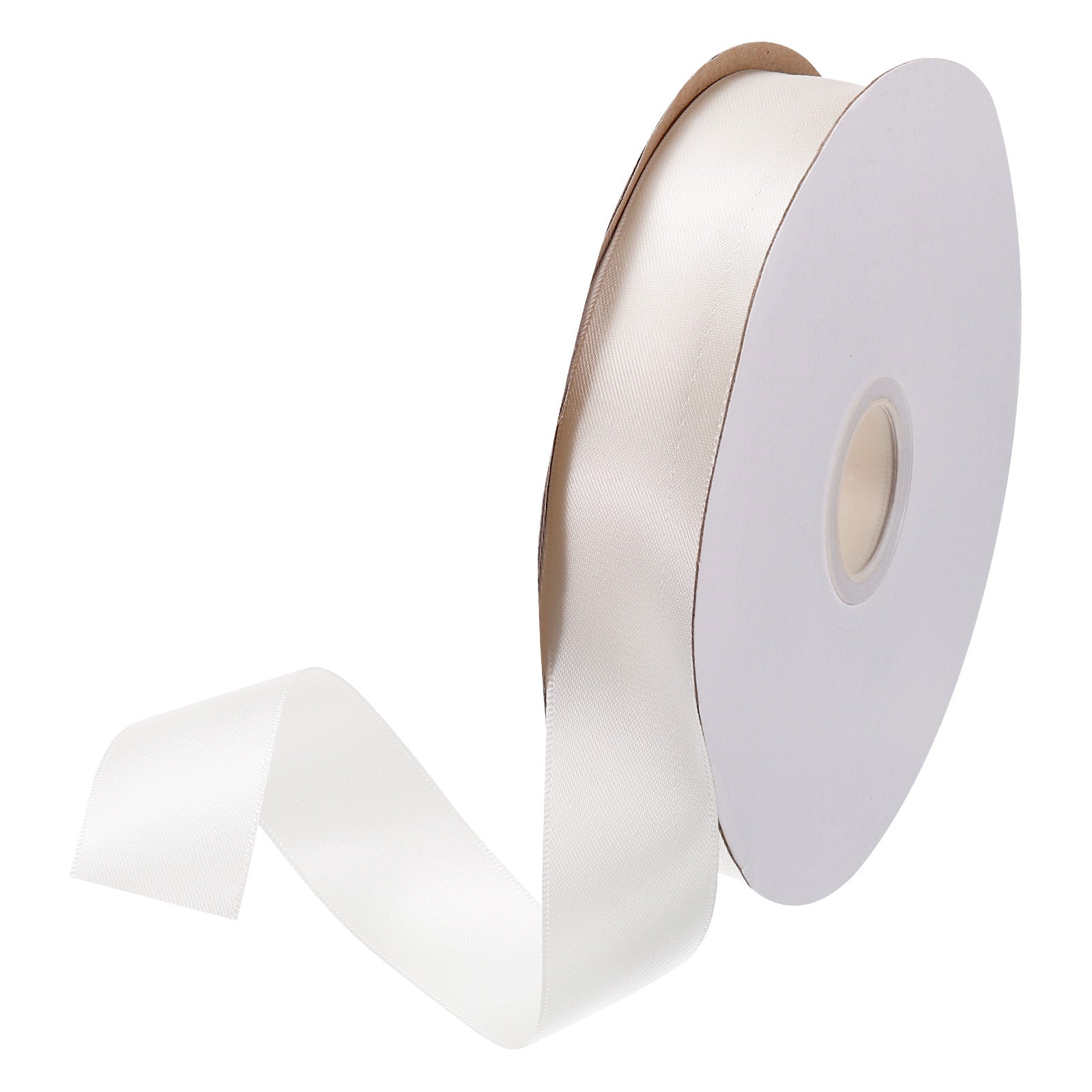 25mm 50 Yard Wide Satin Ribbon Grosgrain Valentine Solid Ribbon Cream ...