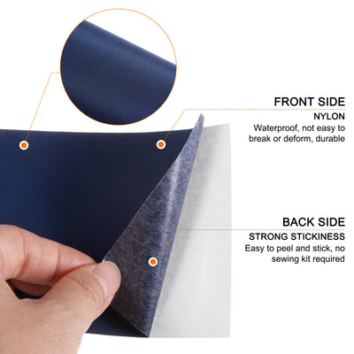 Harfington Nylon Repair Patch 3"x79" Down Jacket Fabric Tape Self Adhesive Dark Blue