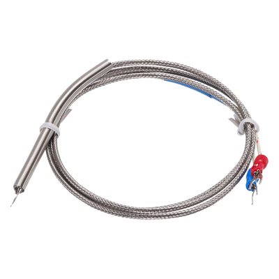 Harfington K Type Thermocouple Temperature Sensor PT100 4mm Ring High Temperature Probe 3.3ft Wire 0 to 600°C(32 to 1112°F) Stainless Steel