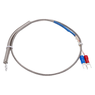 Harfington K Type Thermocouple Temperature Sensor PT100 5mm Ring High Temperature Probe 1.6ft Wire 0 to 600°C(32 to 1112°F) Stainless Steel