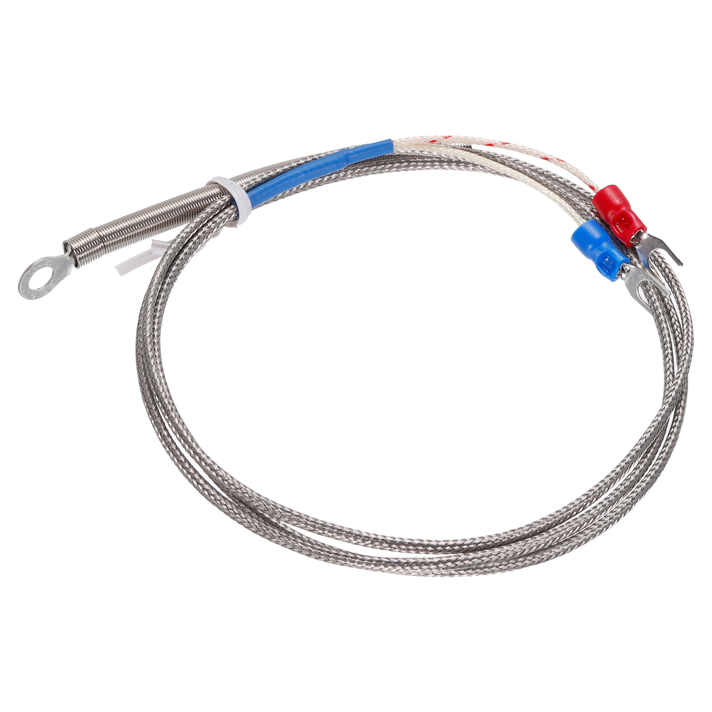 Harfington K Type Thermocouple Temperature Sensor PT100 5mm Ring High Temperature Probe 3.3ft Wire 0 to 600°C(32 to 1112°F) Stainless Steel
