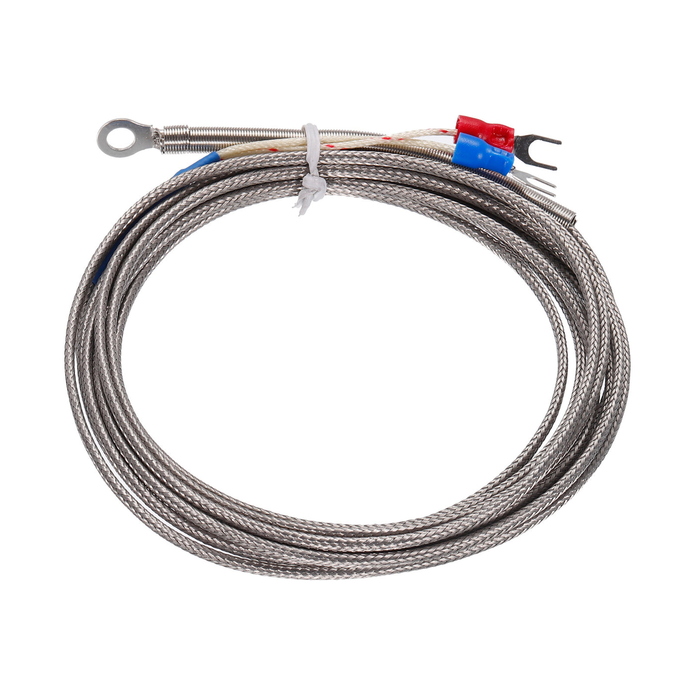 Harfington K Type Thermocouple Temperature Sensor PT100 5mm Ring High Temperature Probe 10ft Wire 0 to 600°C(32 to 1112°F) Stainless Steel