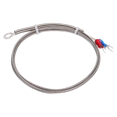 Harfington K Type Thermocouple Temperature Sensor 6mm Ring High Temperature Probe 3.3ft Wire 0 to 600°C(32 to 1112°F) Stainless Steel