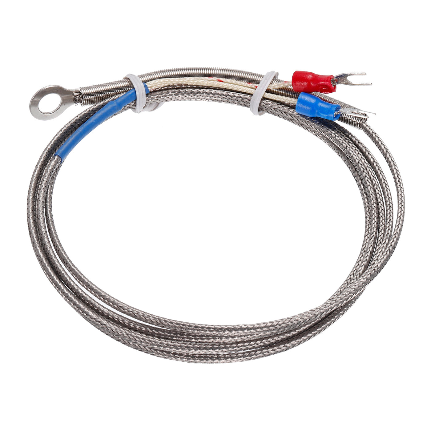 Harfington K Type Thermocouple Temperature Sensor PT100 6mm Ring High Temperature Probe 5ft Wire 0 to 600°C(32 to 1112°F) Stainless Steel