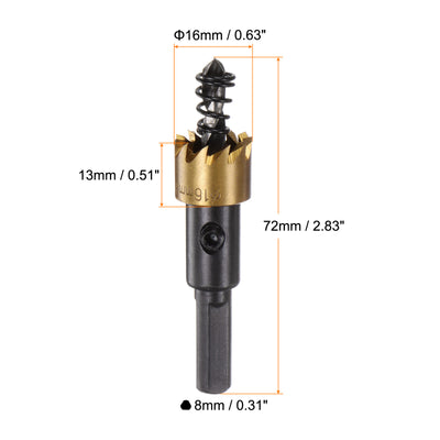 Harfington 16mm M35 HSS (High Speed Steel) Hole Saw Drill Bit for Stainless Steel Alloy
