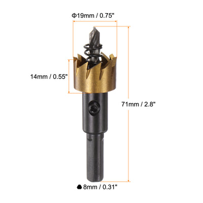 Harfington 19mm M35 HSS (High Speed Steel) Hole Saw Drill Bit for Stainless Steel Alloy