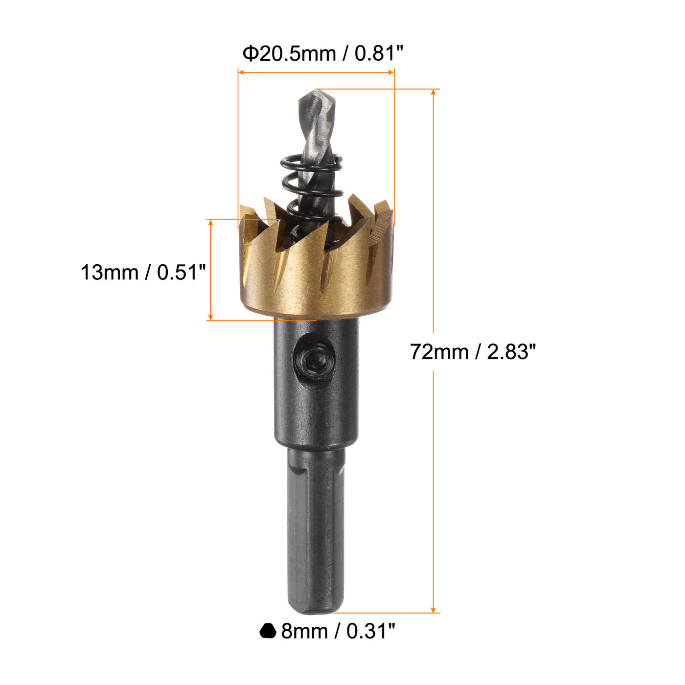 Harfington 20.5mm M35 HSS (High Speed Steel) Hole Saw Drill Bit for Stainless Steel Alloy