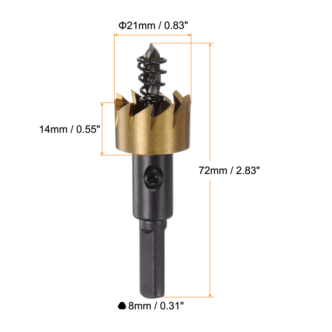 Harfington 21mm M35 HSS (High Speed Steel) Hole Saw Drill Bit for Stainless Steel Alloy