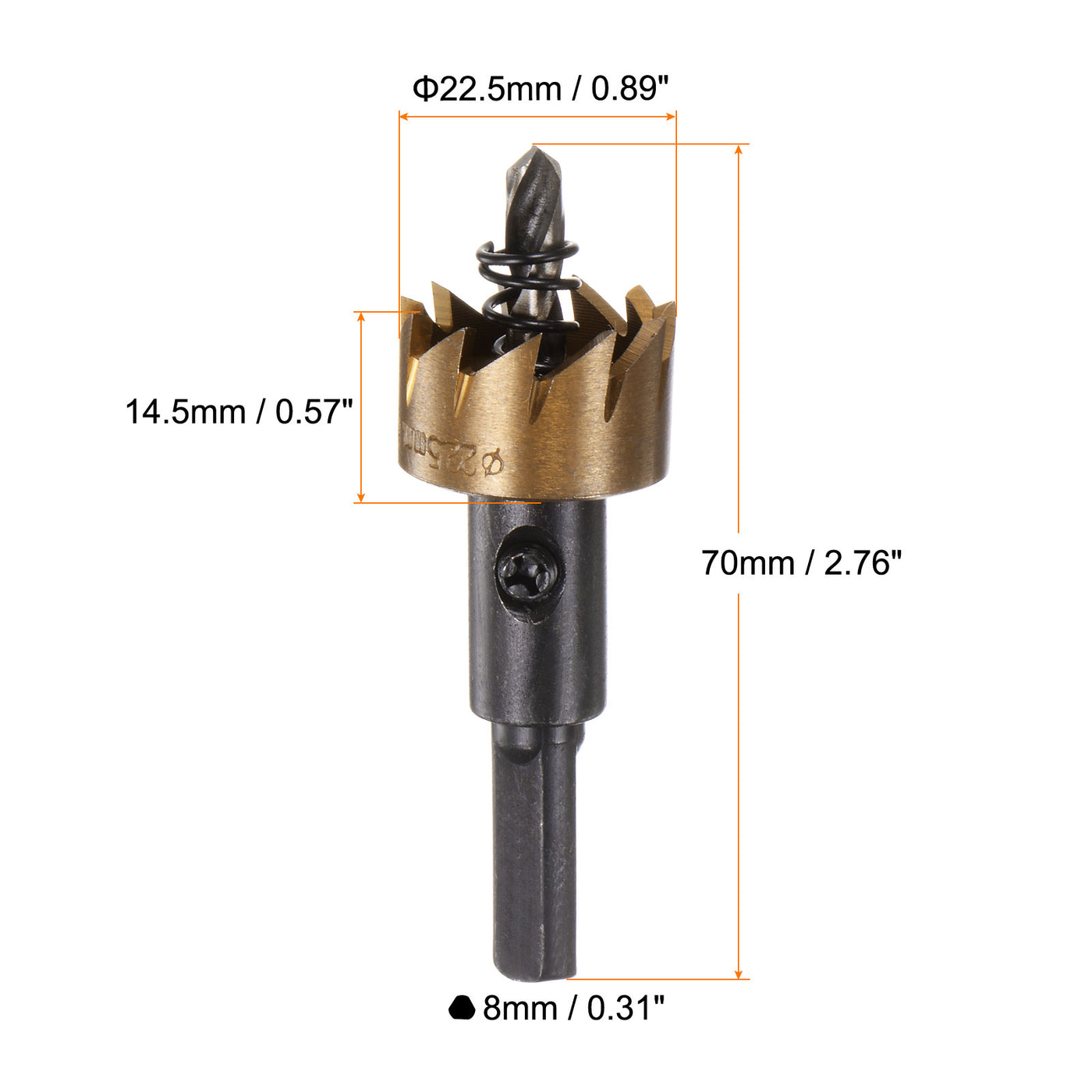 Harfington 22.5mm M35 HSS (High Speed Steel) Hole Saw Drill Bit for Stainless Steel Alloy