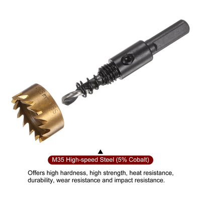 Harfington 25mm M35 HSS (High Speed Steel) Hole Saw Drill Bit for Stainless Steel Alloy