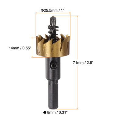 Harfington 25.5mm M35 HSS (High Speed Steel) Hole Saw Drill Bit for Stainless Steel Alloy
