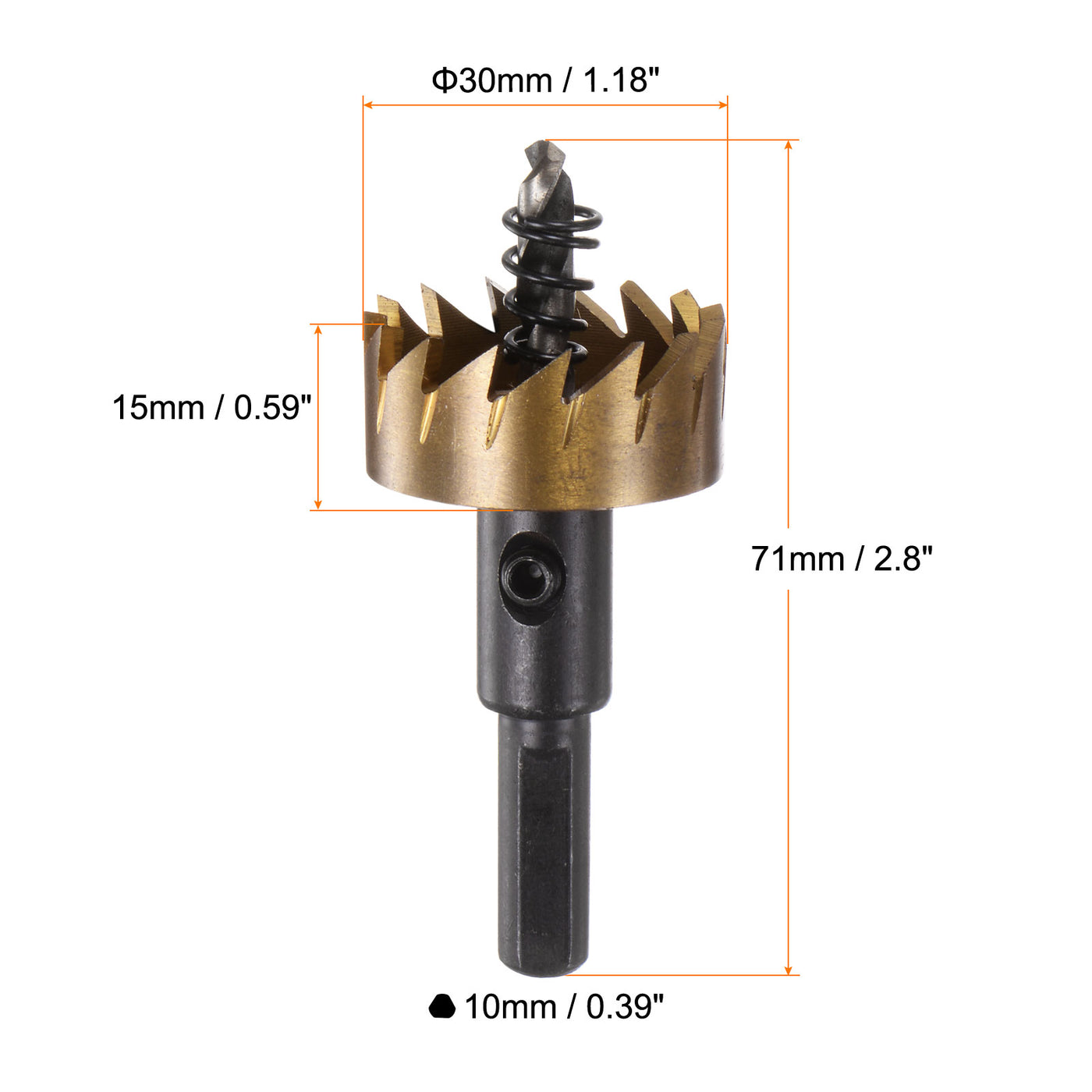 Harfington 30mm M35 HSS (High Speed Steel) Hole Saw Drill Bit for Stainless Steel Alloy
