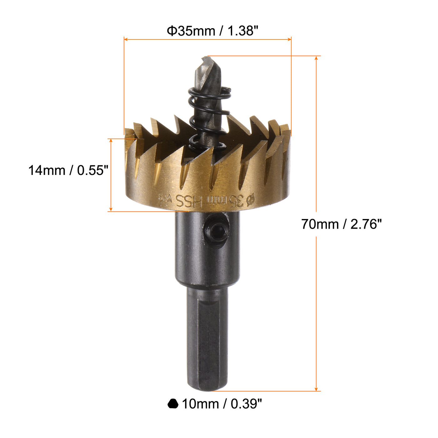 Harfington 35mm M35 HSS (High Speed Steel) Hole Saw Drill Bit for Stainless Steel Alloy