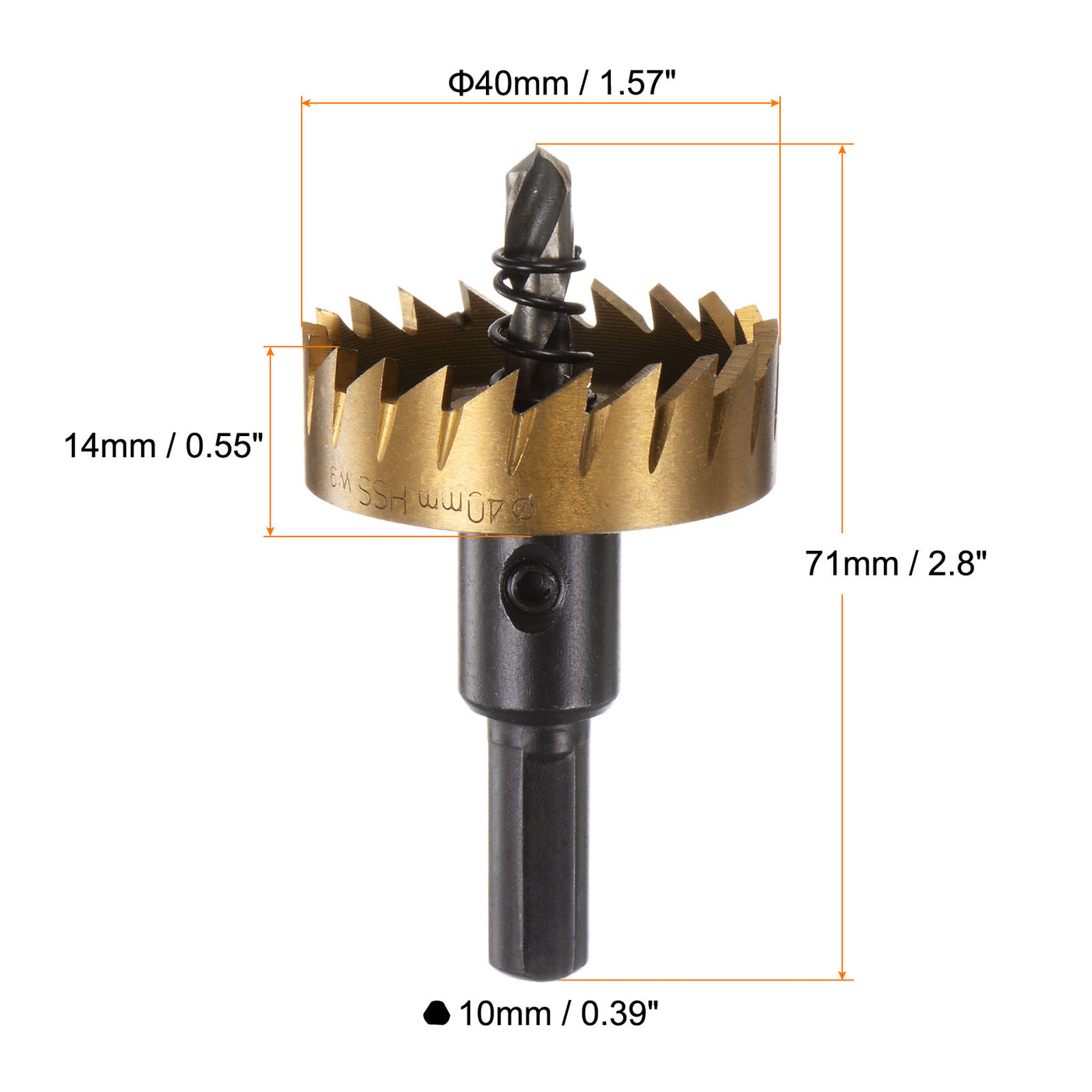 Harfington 40mm M35 HSS (High Speed Steel) Hole Saw Drill Bit for Stainless Steel Alloy