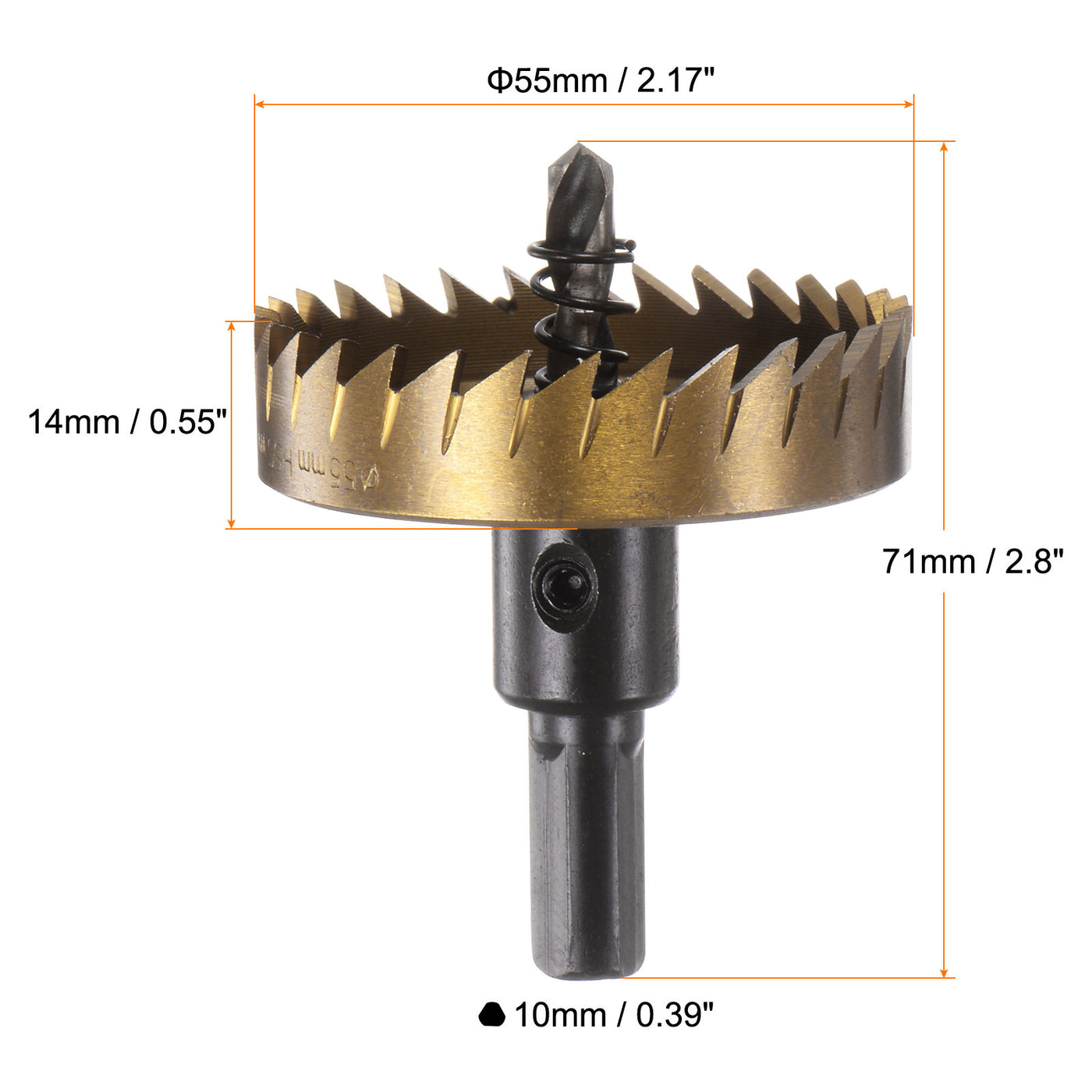 Harfington 55mm M35 HSS (High Speed Steel) Hole Saw Drill Bit for Stainless Steel Alloy