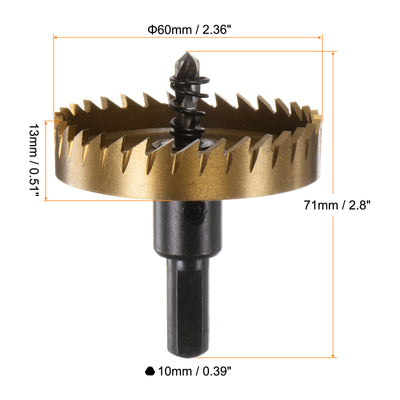 Harfington 60mm M35 HSS (High Speed Steel) Hole Saw Drill Bit for Stainless Steel Alloy