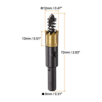 Harfington 2pcs 12mm M35 HSS (High Speed Steel) Hole Saws Drill Bits for Stainless Steel