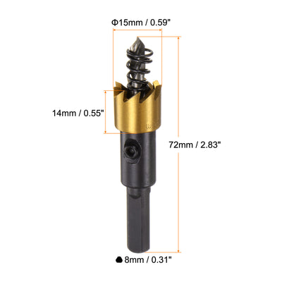 Harfington 2pcs 15mm M35 HSS (High Speed Steel) Hole Saws Drill Bits for Stainless Steel