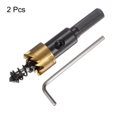 Harfington 2pcs 16mm M35 HSS (High Speed Steel) Hole Saws Drill Bits for Stainless Steel