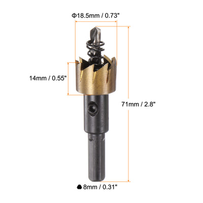 Harfington 2pcs 18.5mm M35 HSS (High Speed Steel) Hole Saws Drill Bits for Stainless Steel
