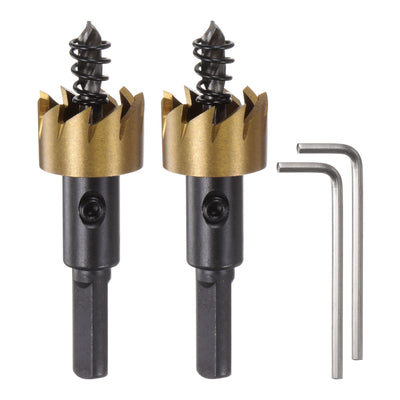 Harfington 2pcs 21mm M35 HSS (High Speed Steel) Hole Saws Drill Bits for Stainless Steel